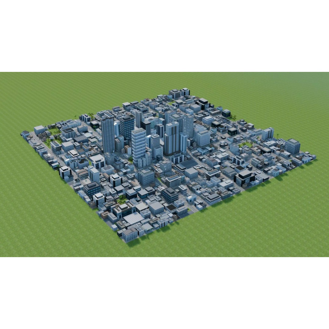 UE5 City 3D Model – Low Poly Complete Level for Game Development - View 23