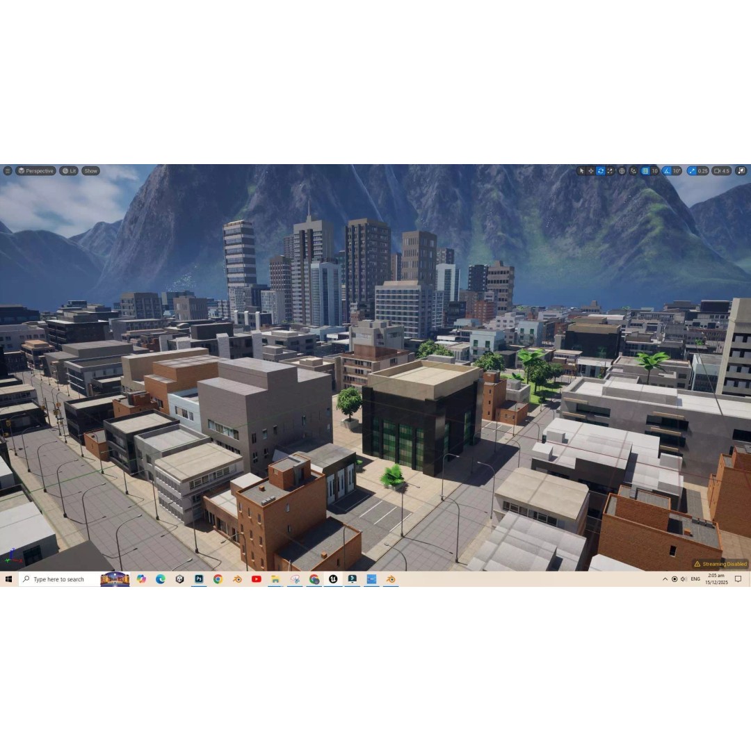 UE5 City 3D Model – Low Poly Complete Level for Game Development - View 3