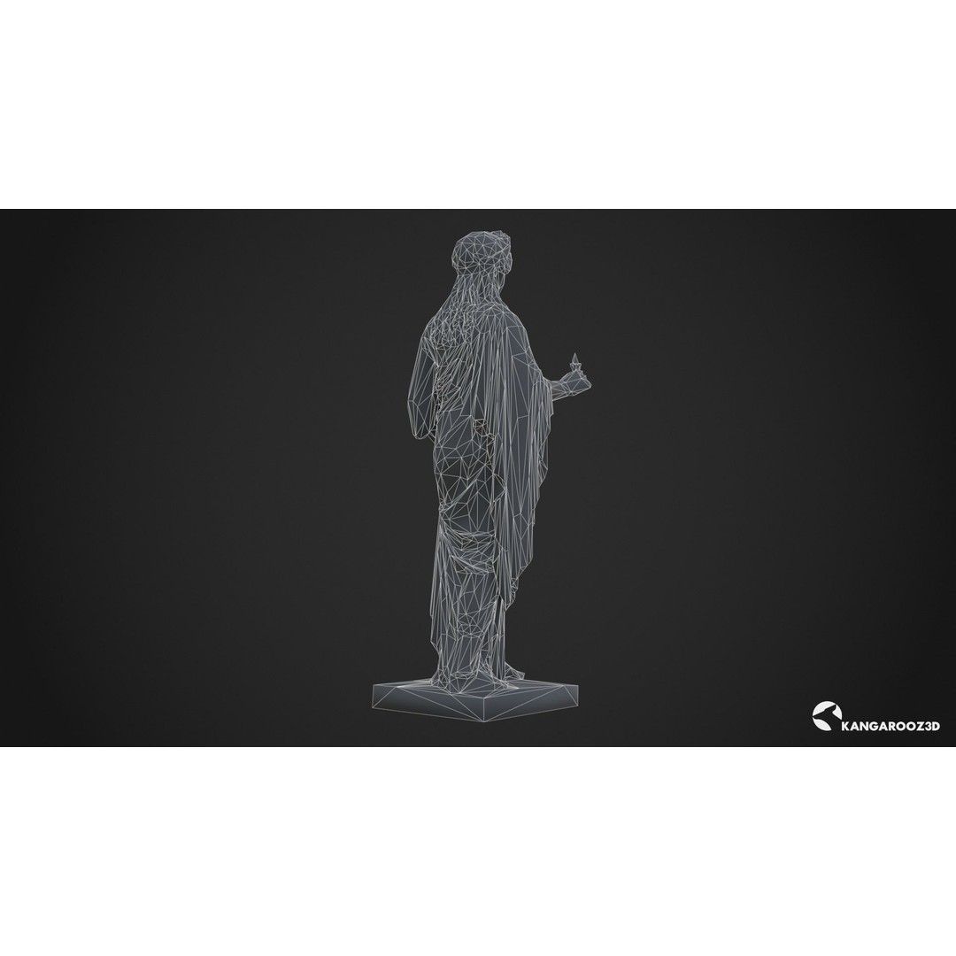Hope Antique Statue 3D Model – White Marble Low-Poly Game Asset, FBX - View 18