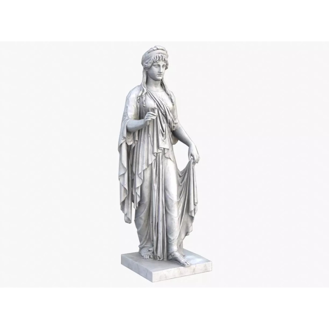 Hope Antique Statue 3D Model – White Marble Low-Poly Game Asset, FBX - View 2