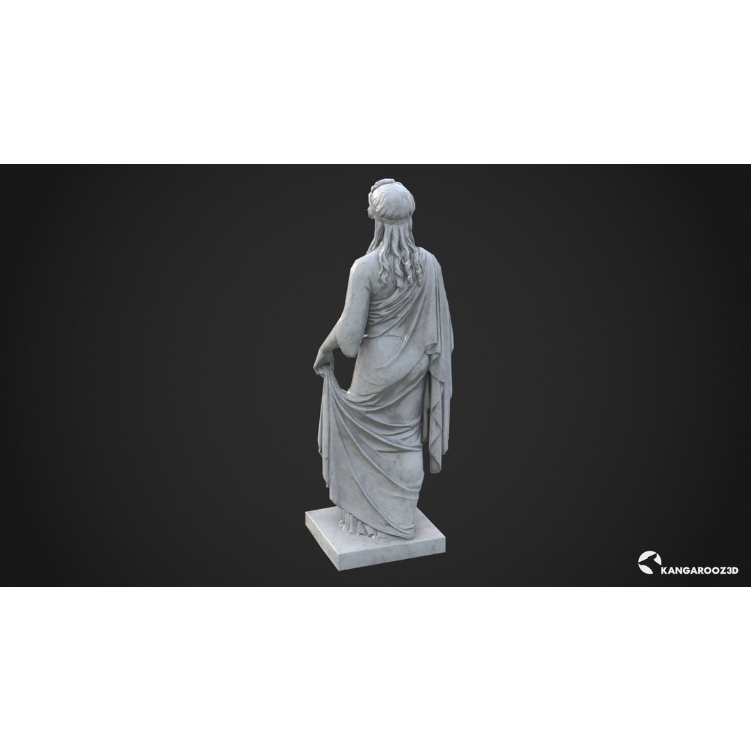 Hope Antique Statue 3D Model – White Marble Low-Poly Game Asset, FBX - View 6