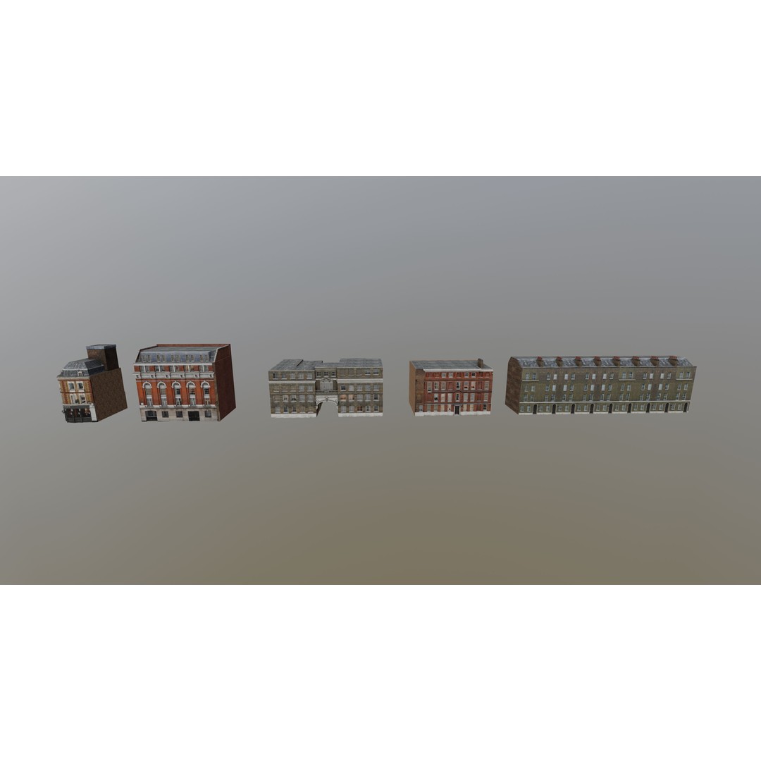 London Building Pack 3D Model – Low Poly Architectural Asset, FBX, OBJ, Blender - View 12