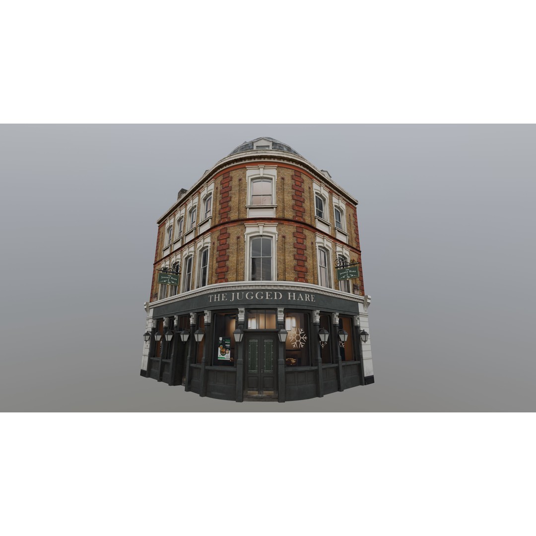 London Building Pack 3D Model – Low Poly Architectural Asset, FBX, OBJ, Blender - View 3