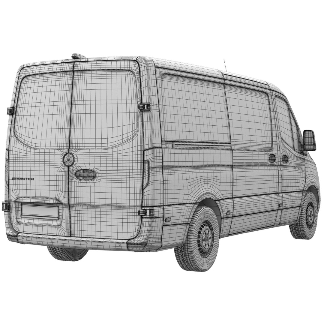 Mercedes Sprinter 3D Model – Detailed Interior Standard, FBX, OBJ - View 17