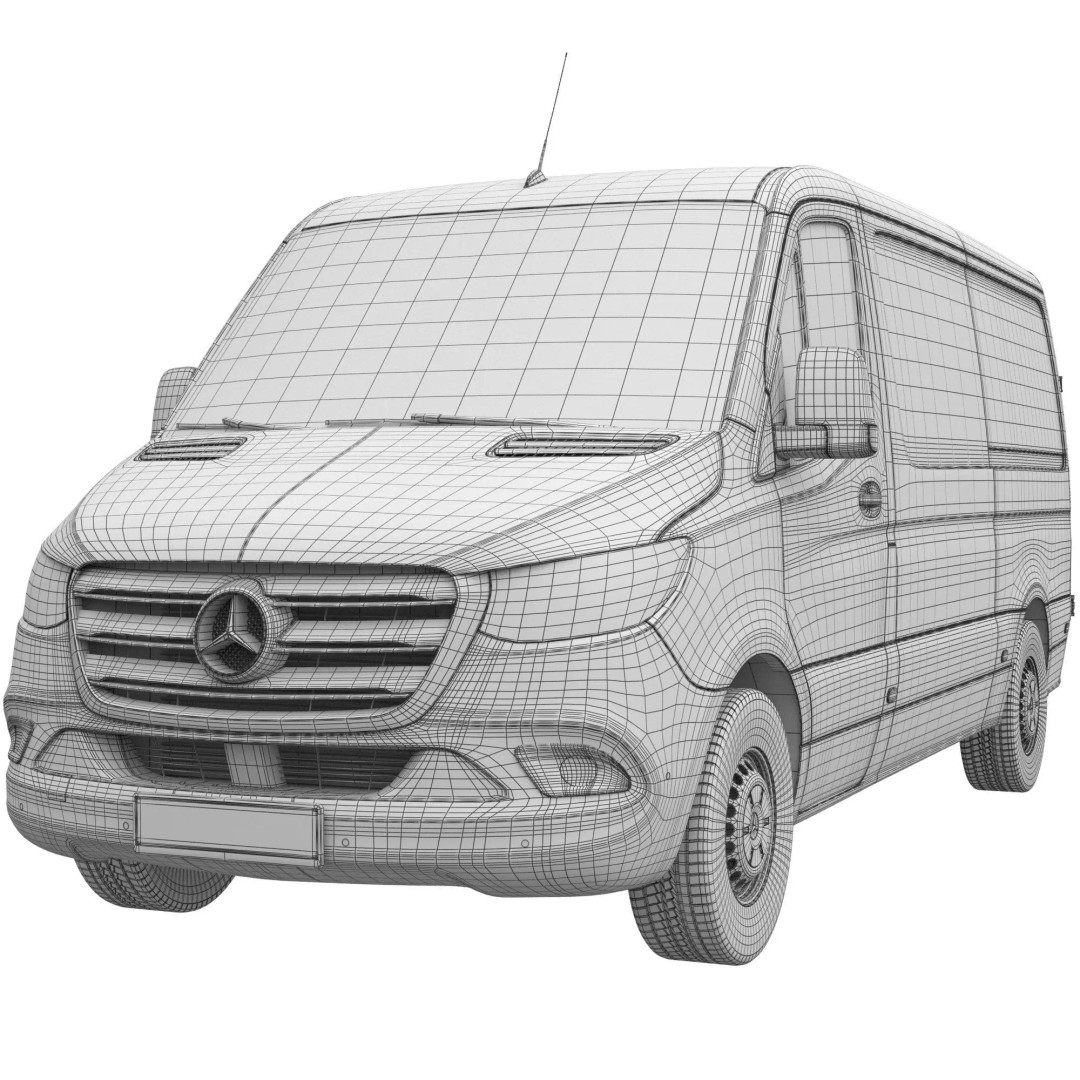 Mercedes Sprinter 3D Model – Detailed Interior Standard, FBX, OBJ - View 18