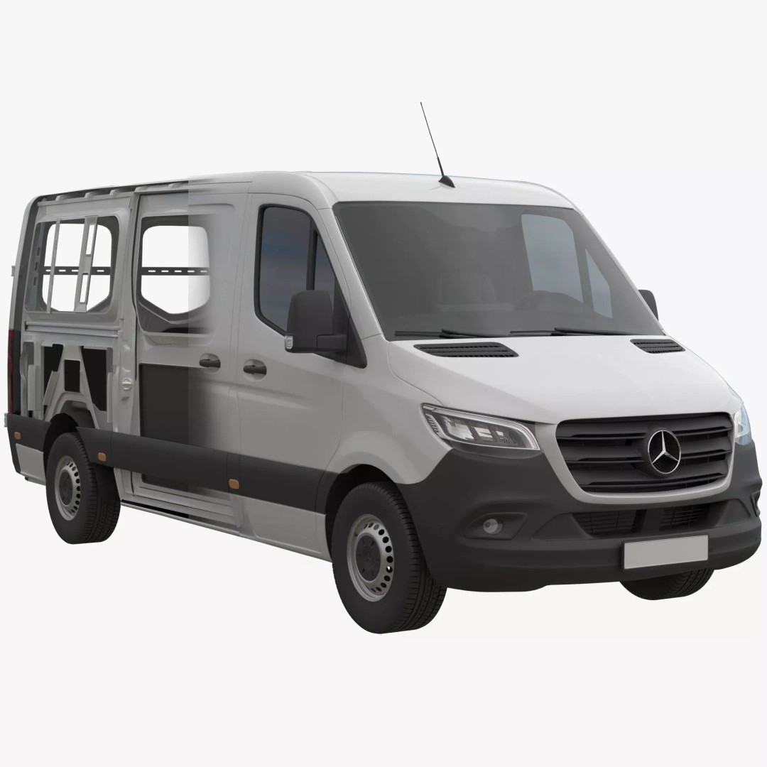 Mercedes Sprinter 3D Model – Detailed Interior Standard, FBX, OBJ - View 2