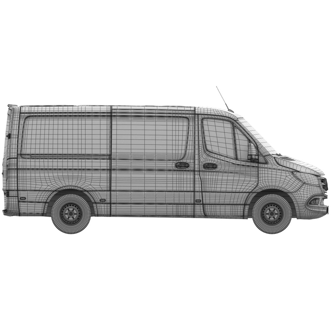 Mercedes Sprinter 3D Model – Detailed Interior Standard, FBX, OBJ - View 21