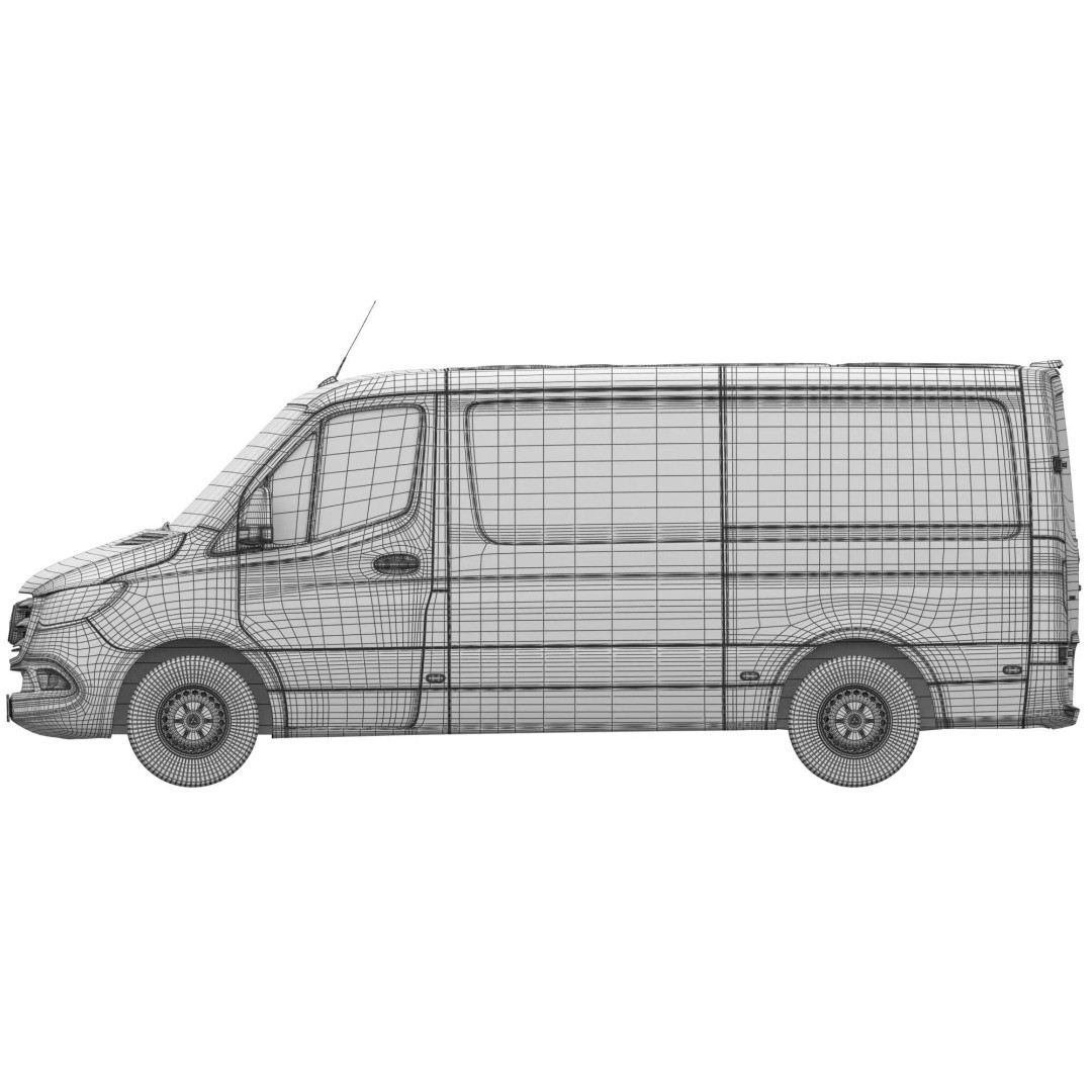 Mercedes Sprinter 3D Model – Detailed Interior Standard, FBX, OBJ - View 22