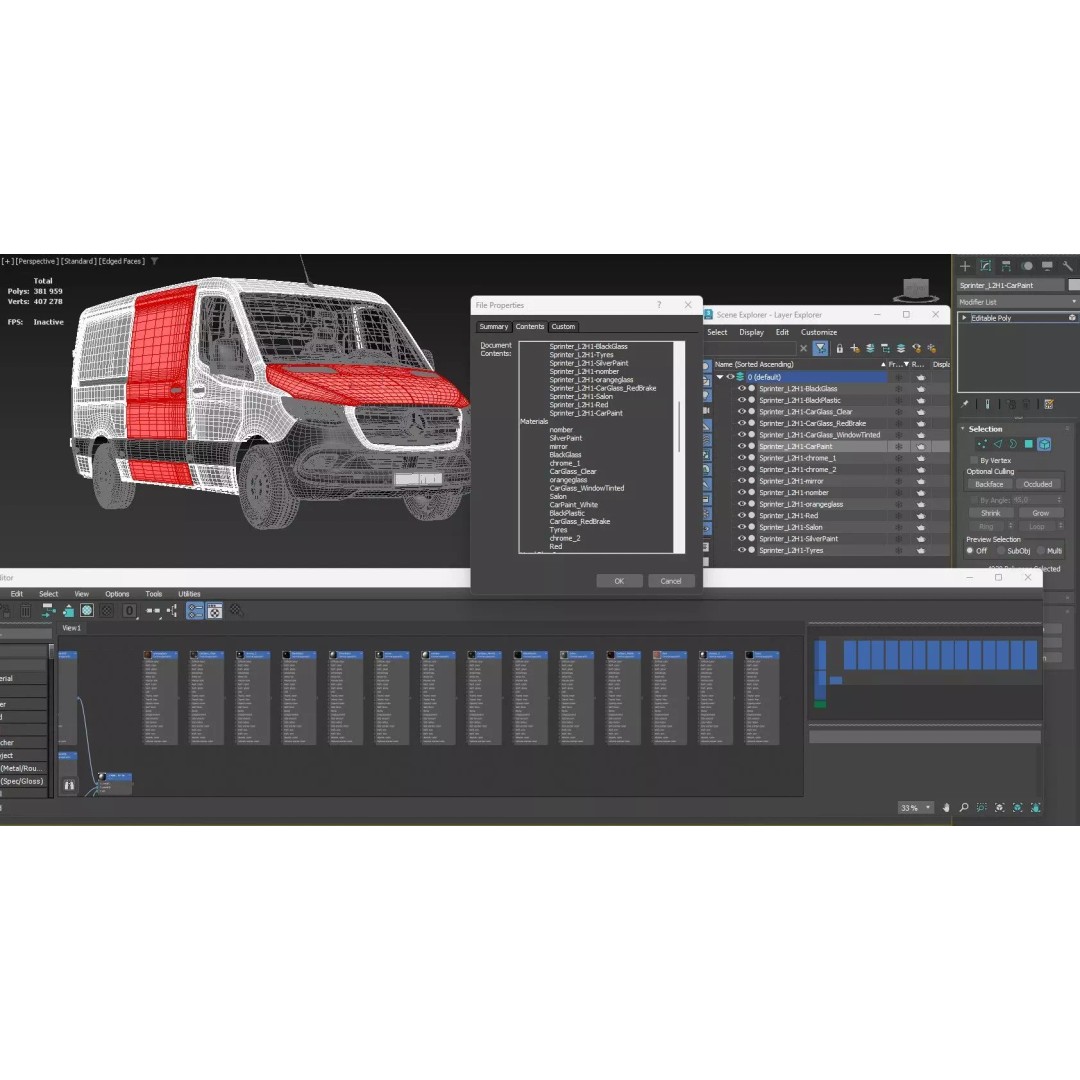 Mercedes Sprinter 3D Model – Detailed Interior Standard, FBX, OBJ - View 32