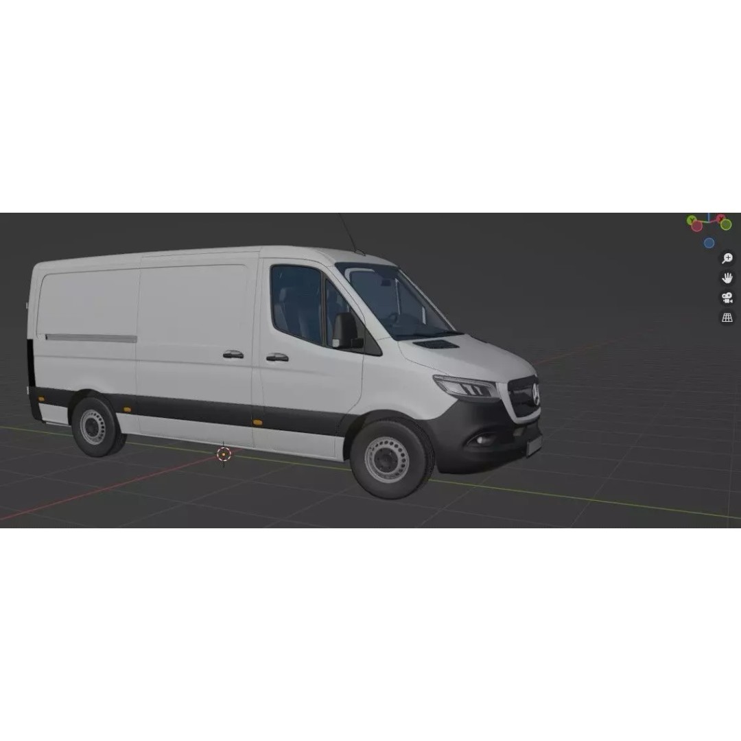 Mercedes Sprinter 3D Model – Detailed Interior Standard, FBX, OBJ - View 33