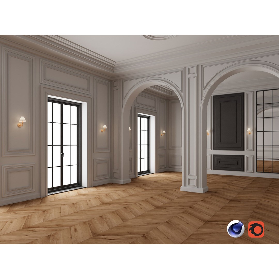 Loft Room 3D Model – Contemporary Interior Design, FBX, Blender - View 3