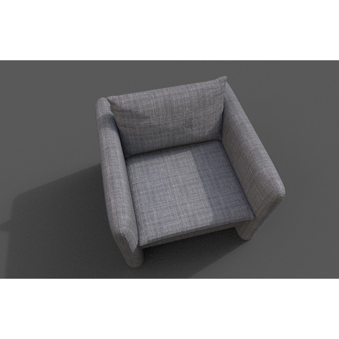 Modern Armchair 3D Model – Low Poly Game Asset, FBX, OBJ - View 12