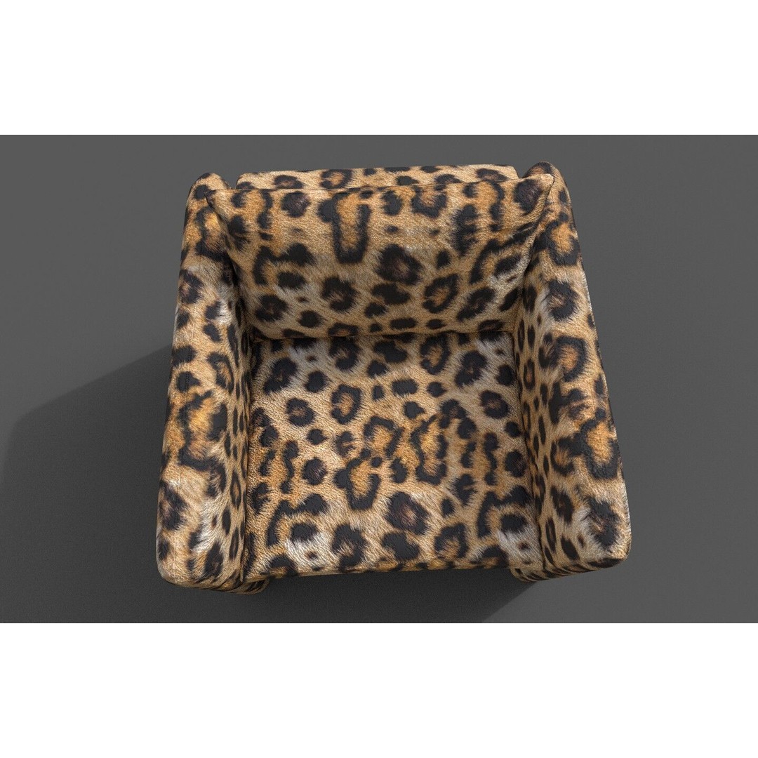 Modern Armchair 3D Model – Low Poly Game Asset, FBX, OBJ - View 17