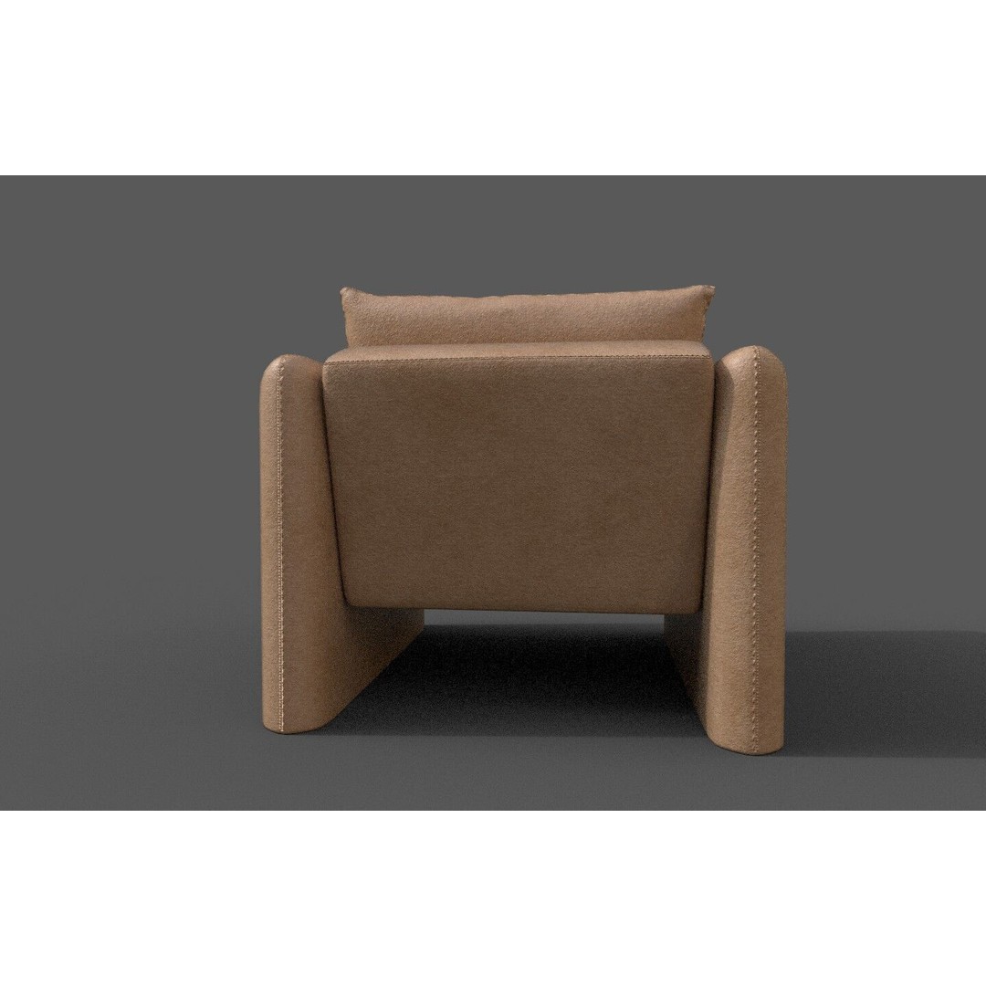 Modern Armchair 3D Model – Low Poly Game Asset, FBX, OBJ - View 21