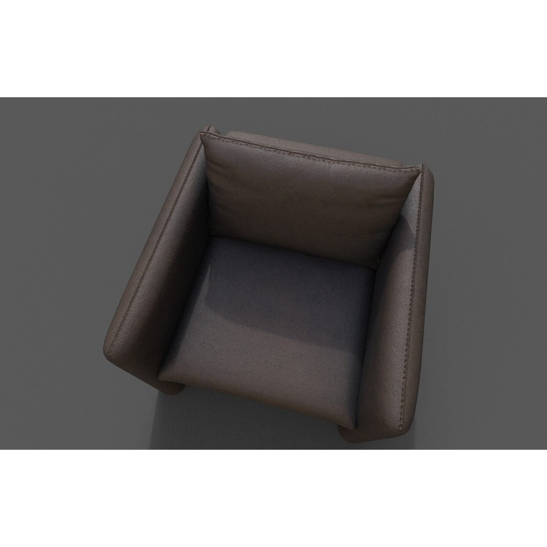 Modern Armchair 3D Model – Low Poly Game Asset, FBX, OBJ - View 7