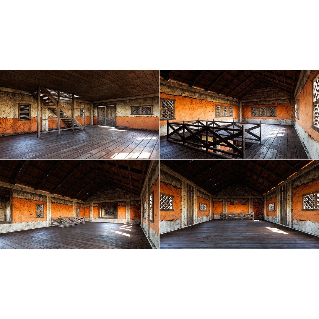Ancient House 3D Model – Low Poly PBR Textured Asset, FBX, OBJ - View 3