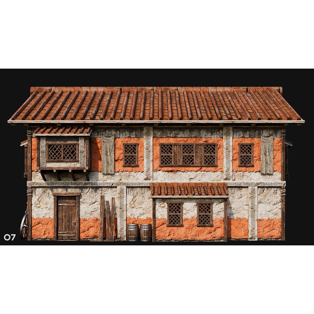 Ancient House 3D Model – Low Poly PBR Textured Asset, FBX, OBJ - View 30
