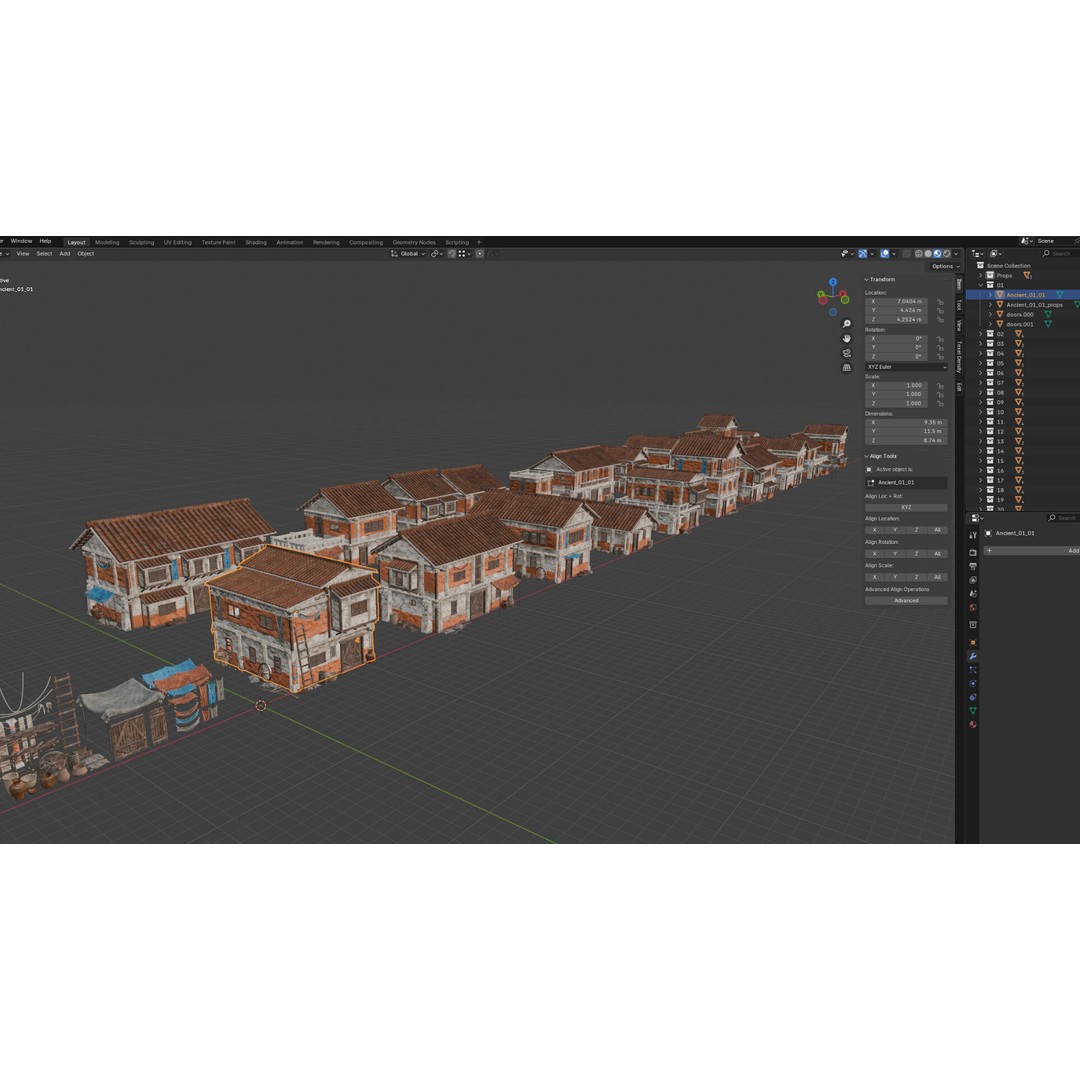 Ancient House 3D Model – Low Poly PBR Textured Asset, FBX, OBJ - View 4