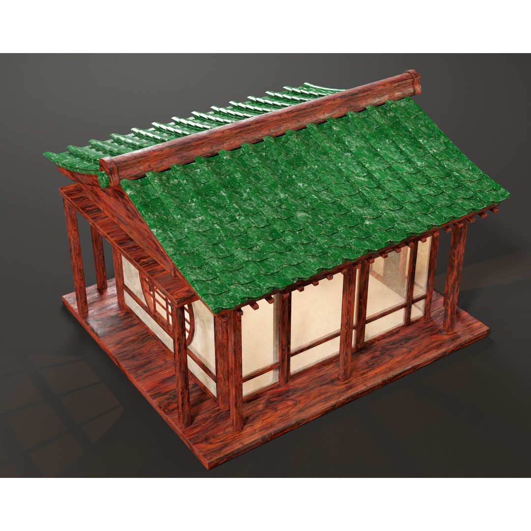 Japanese Tea House 3D Model – Low Poly Architectural Asset, FBX - View 11