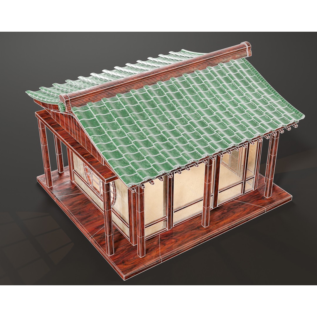 Japanese Tea House 3D Model – Low Poly Architectural Asset, FBX - View 12