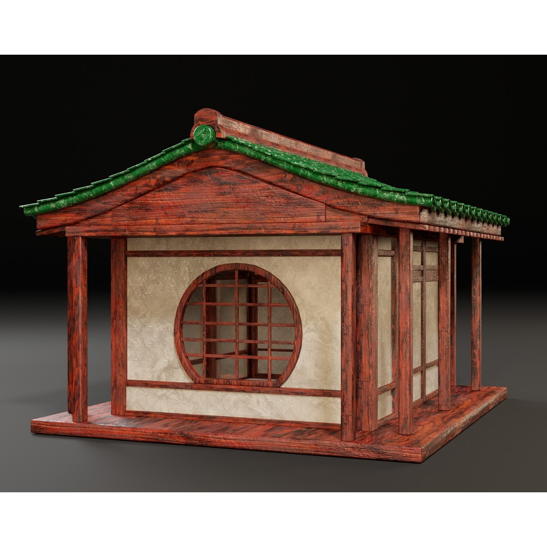 Japanese Tea House 3D Model – Low Poly Architectural Asset, FBX - View 13
