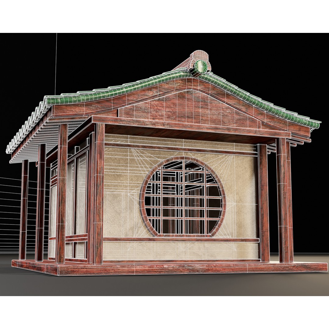 Japanese Tea House 3D Model – Low Poly Architectural Asset, FBX - View 16