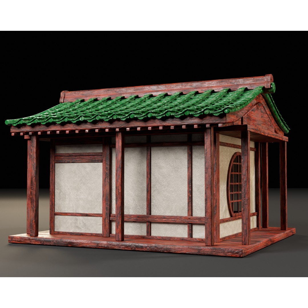 Japanese Tea House 3D Model – Low Poly Architectural Asset, FBX - View 17