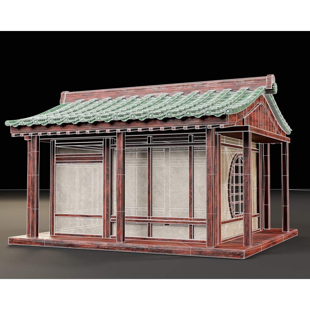 Japanese Tea House 3D Model – Low Poly Architectural Asset, FBX - View 18
