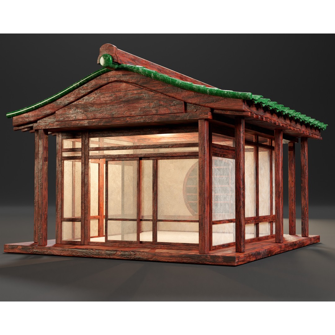 Japanese Tea House 3D Model – Low Poly Architectural Asset, FBX - View 5
