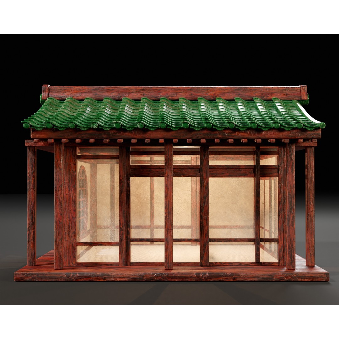 Japanese Tea House 3D Model – Low Poly Architectural Asset, FBX - View 9