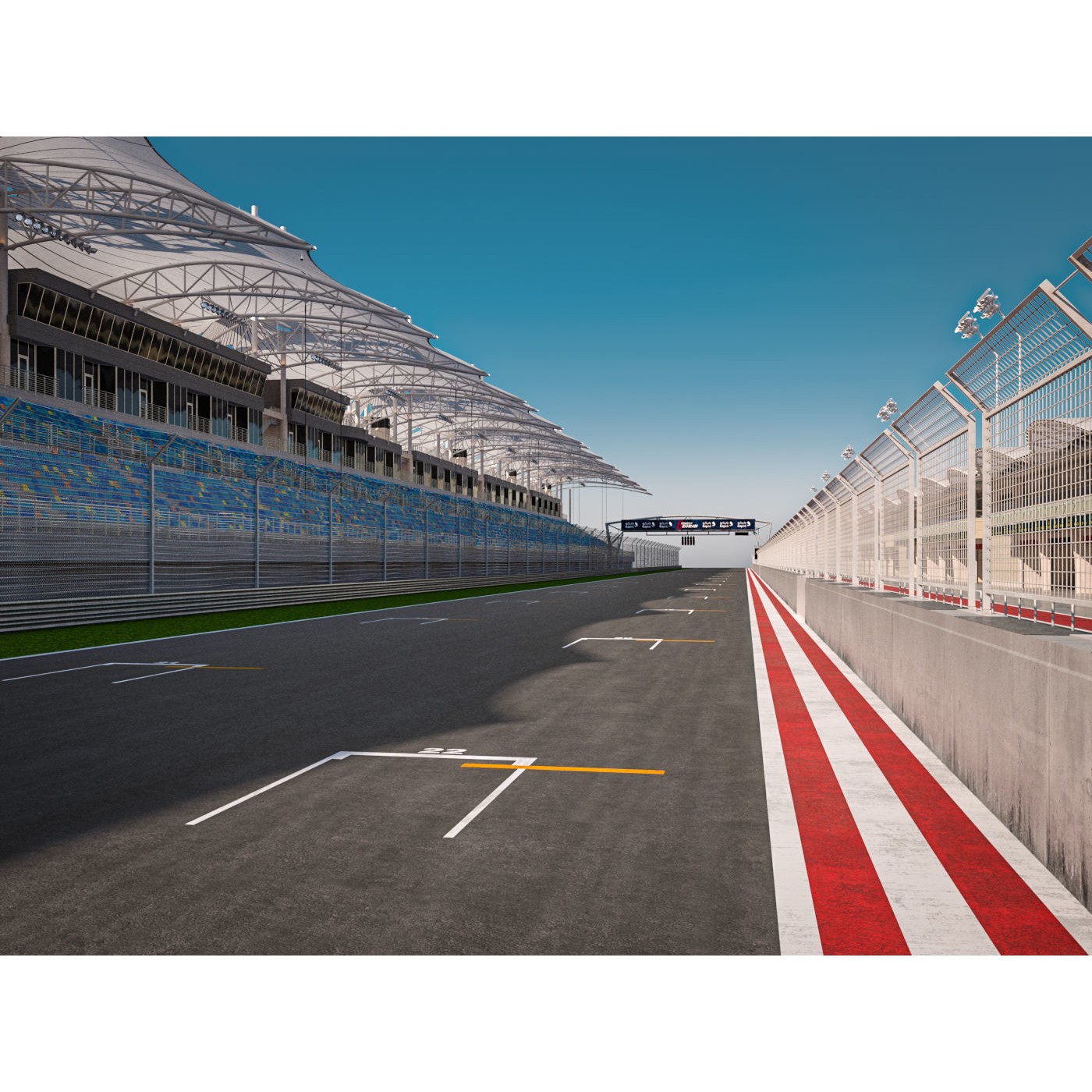 Bahrain International Circuit - Game-Ready 3D Model - View 5