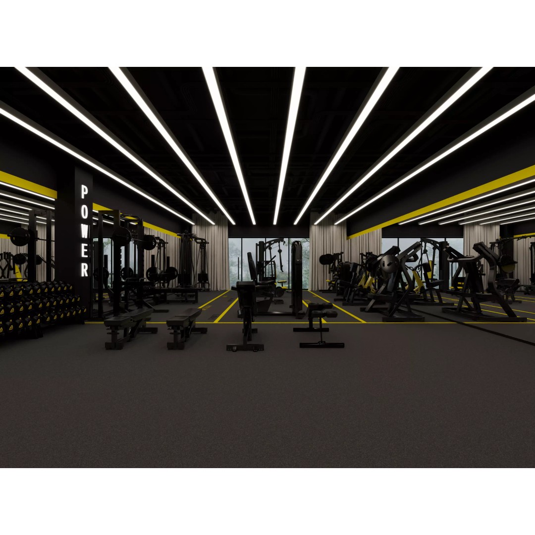 Fitness Center Gym 3D Model – Modern Industrial Interior, FBX, OBJ - View 2