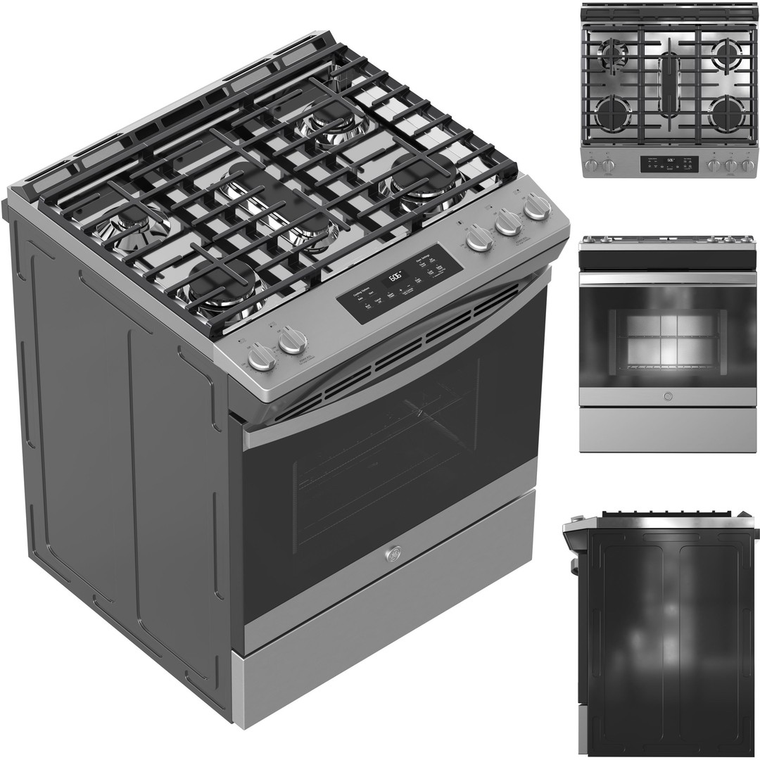 GE Appliance Collection 06 3D Model – High-Resolution Kitchen Assets, OBJ & 3dsMax - View 3