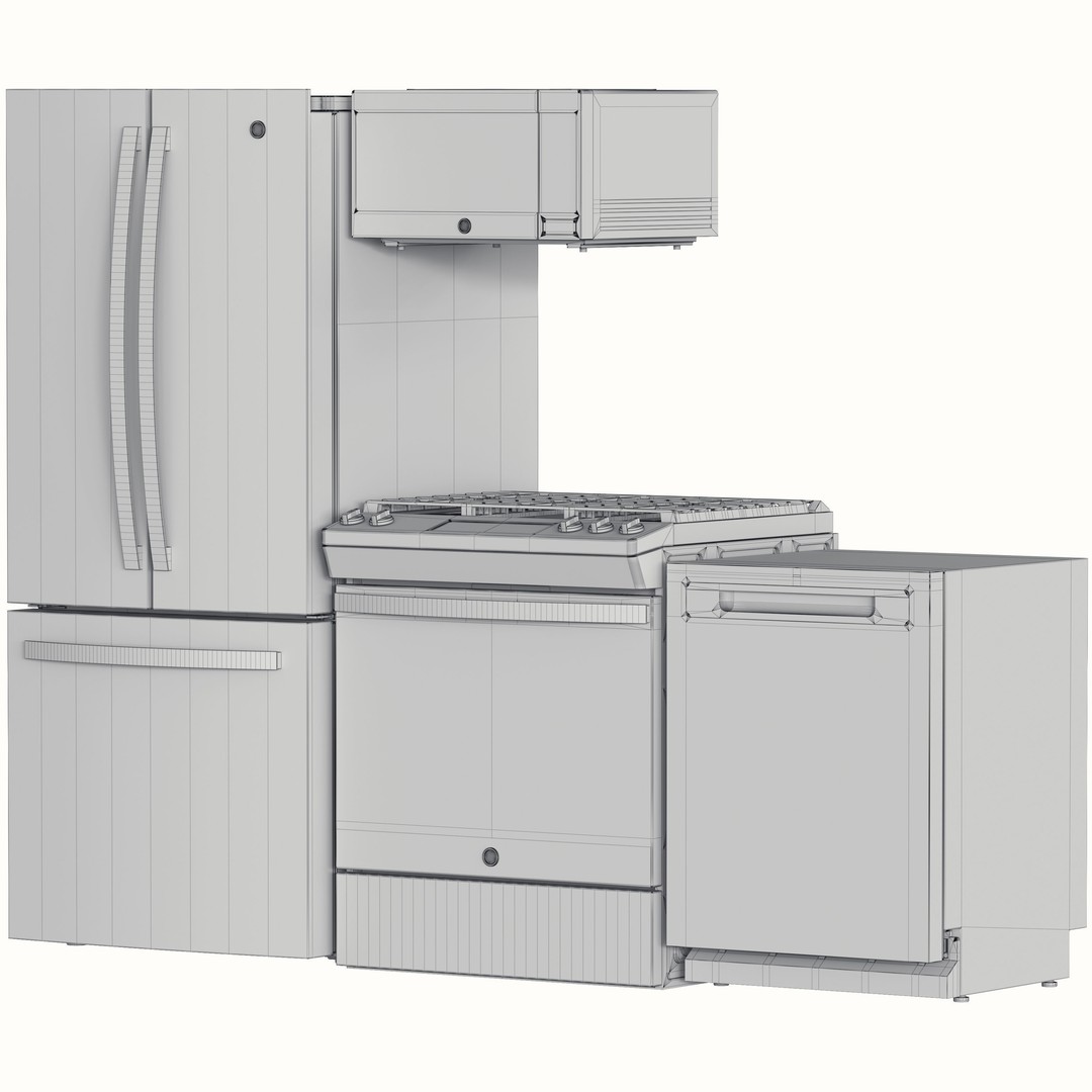 GE Appliance Collection 06 3D Model – High-Resolution Kitchen Assets, OBJ & 3dsMax - View 8