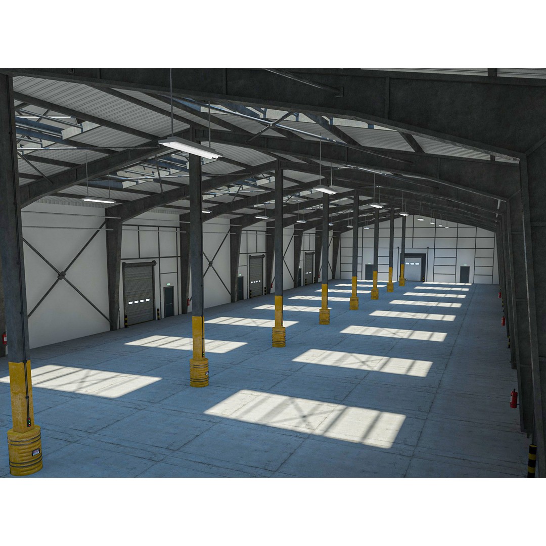 Warehouse 3D Model – High Poly Industrial Building, Cinema4D - View 10
