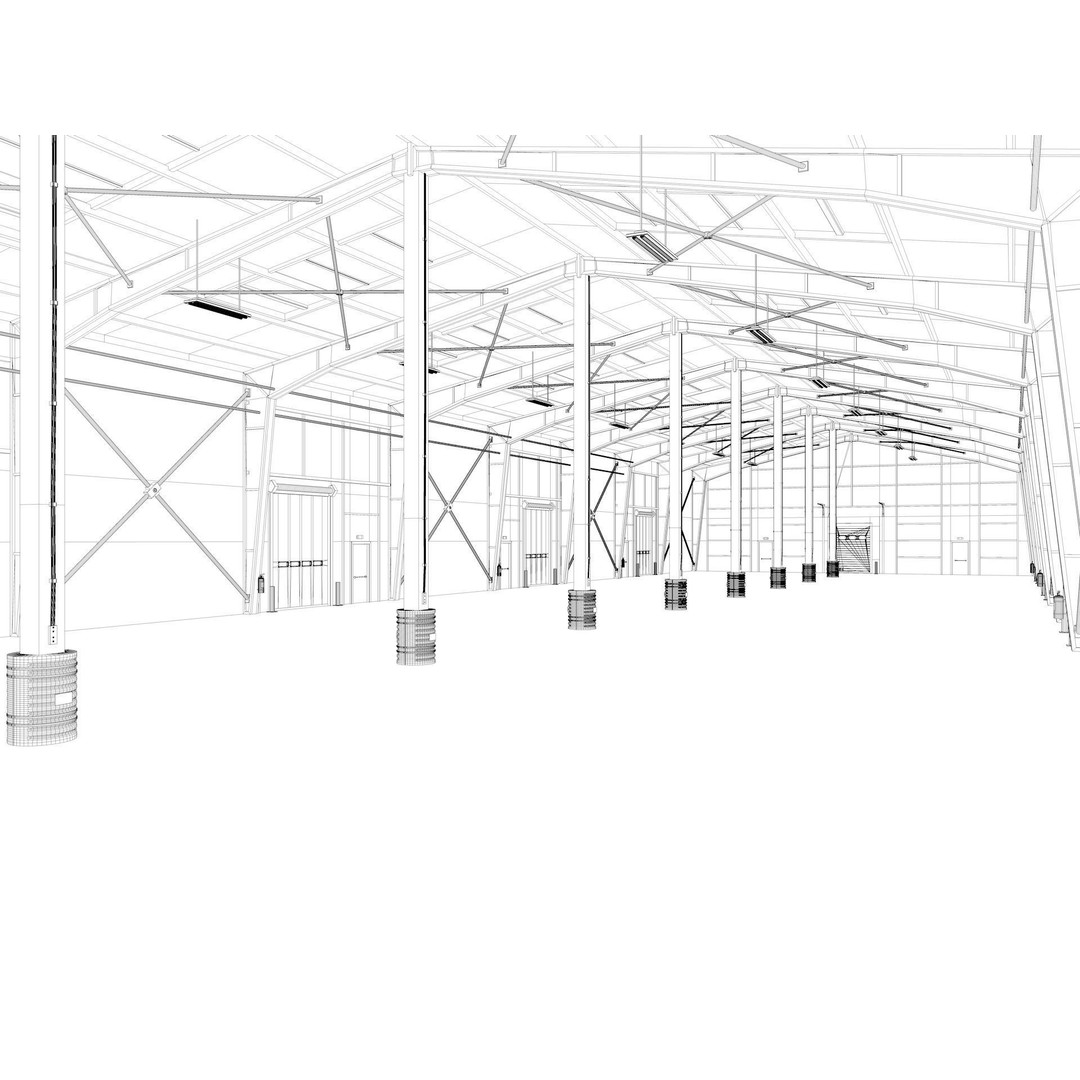 Warehouse 3D Model – High Poly Industrial Building, Cinema4D - View 12