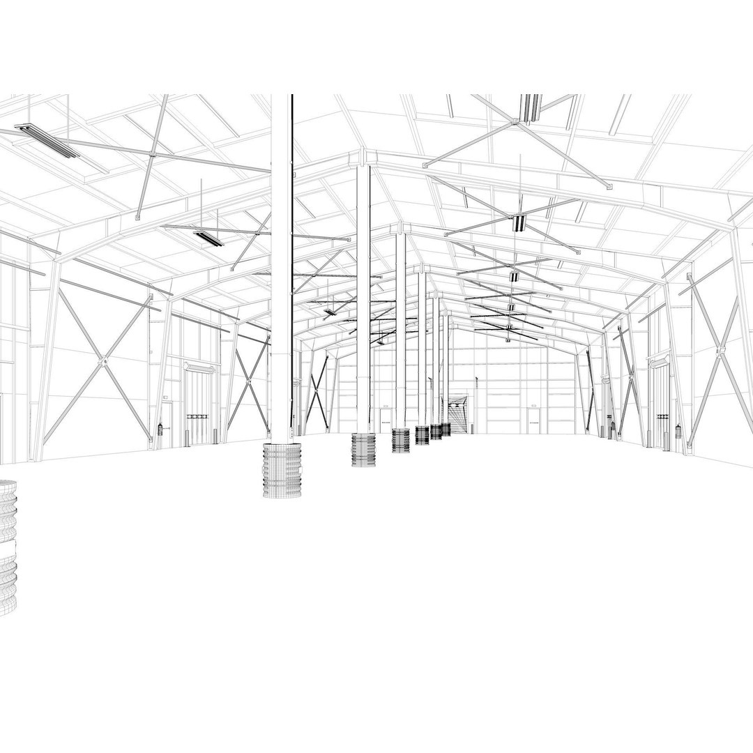 Warehouse 3D Model – High Poly Industrial Building, Cinema4D - View 13