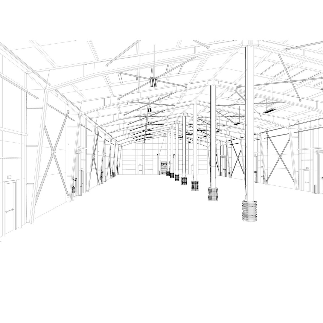 Warehouse 3D Model – High Poly Industrial Building, Cinema4D - View 16