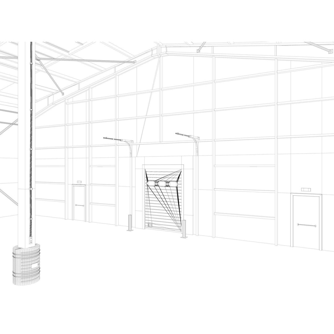 Warehouse 3D Model – High Poly Industrial Building, Cinema4D - View 18