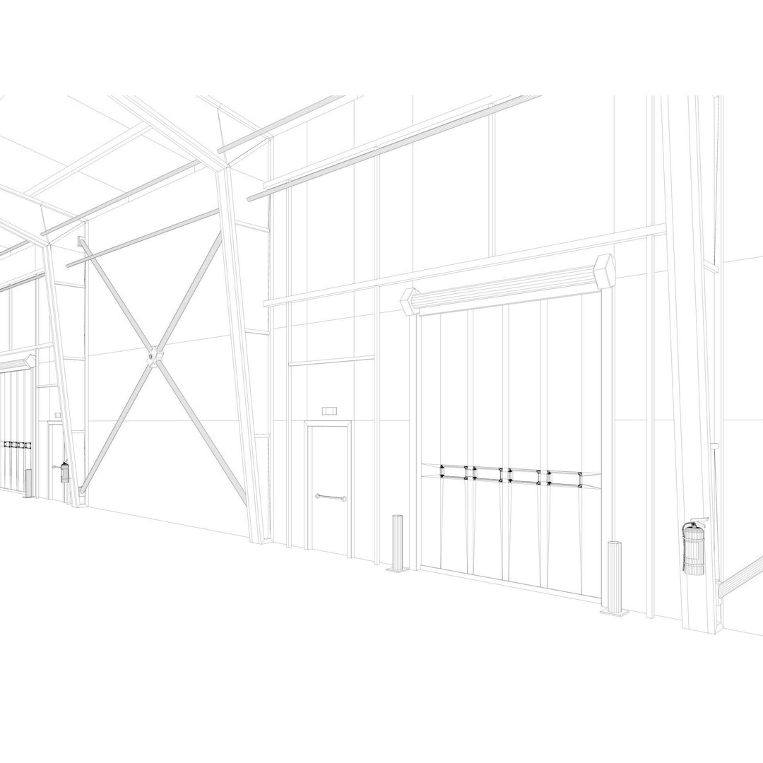 Warehouse 3D Model – High Poly Industrial Building, Cinema4D - View 19