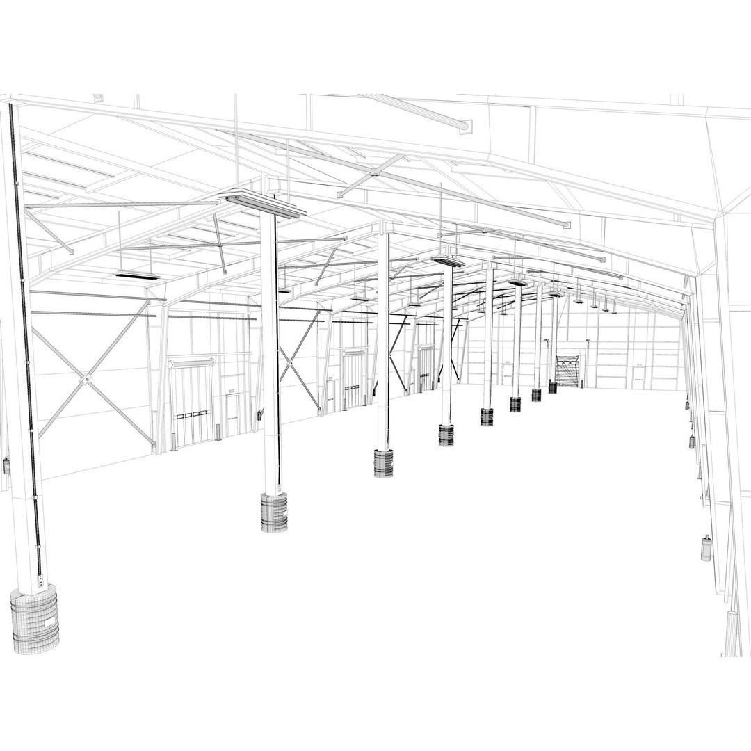 Warehouse 3D Model – High Poly Industrial Building, Cinema4D - View 21