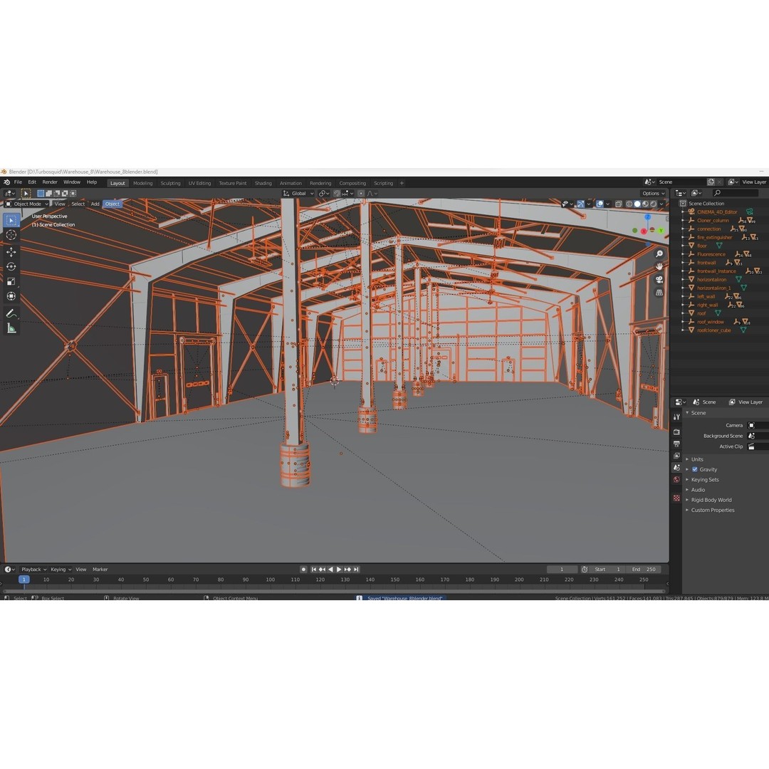 Warehouse 3D Model – High Poly Industrial Building, Cinema4D - View 22