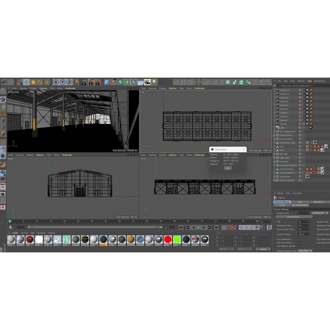 Warehouse 3D Model – High Poly Industrial Building, Cinema4D - View 23