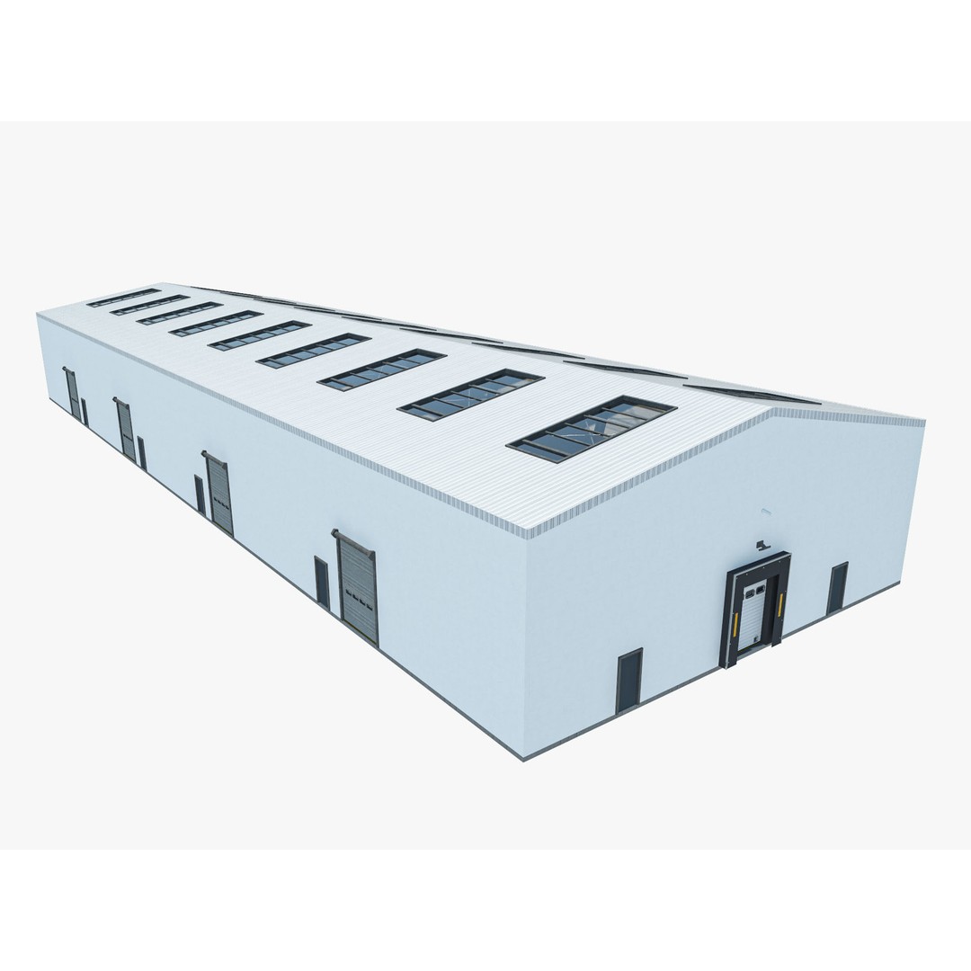 Warehouse 3D Model – High Poly Industrial Building, Cinema4D - View 5