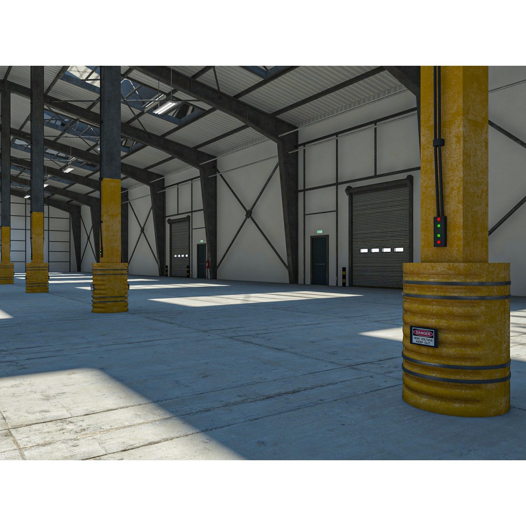 Warehouse 3D Model – High Poly Industrial Building, Cinema4D - View 6