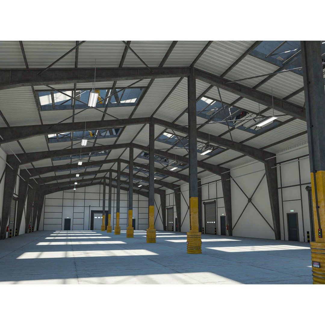 Warehouse 3D Model – High Poly Industrial Building, Cinema4D - View 7