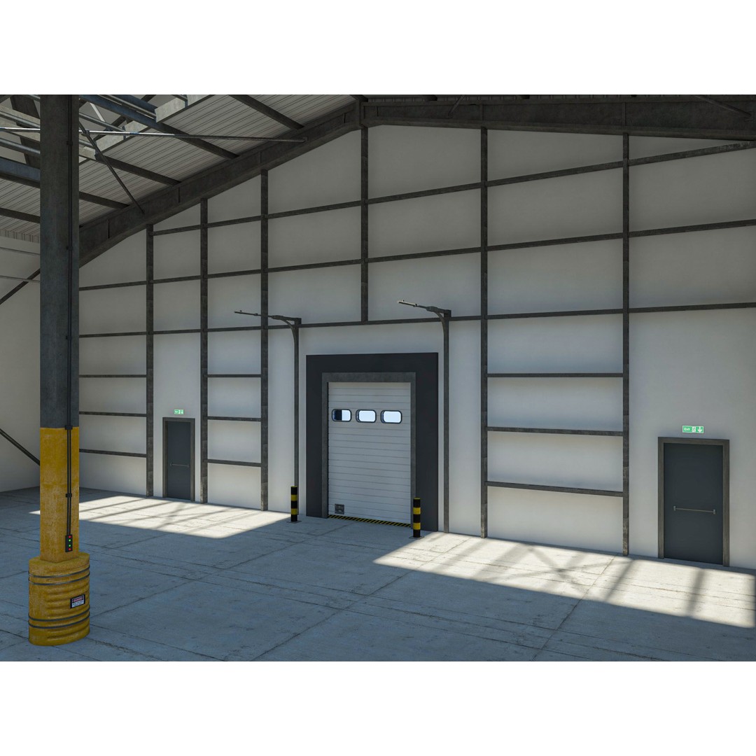 Warehouse 3D Model – High Poly Industrial Building, Cinema4D - View 8