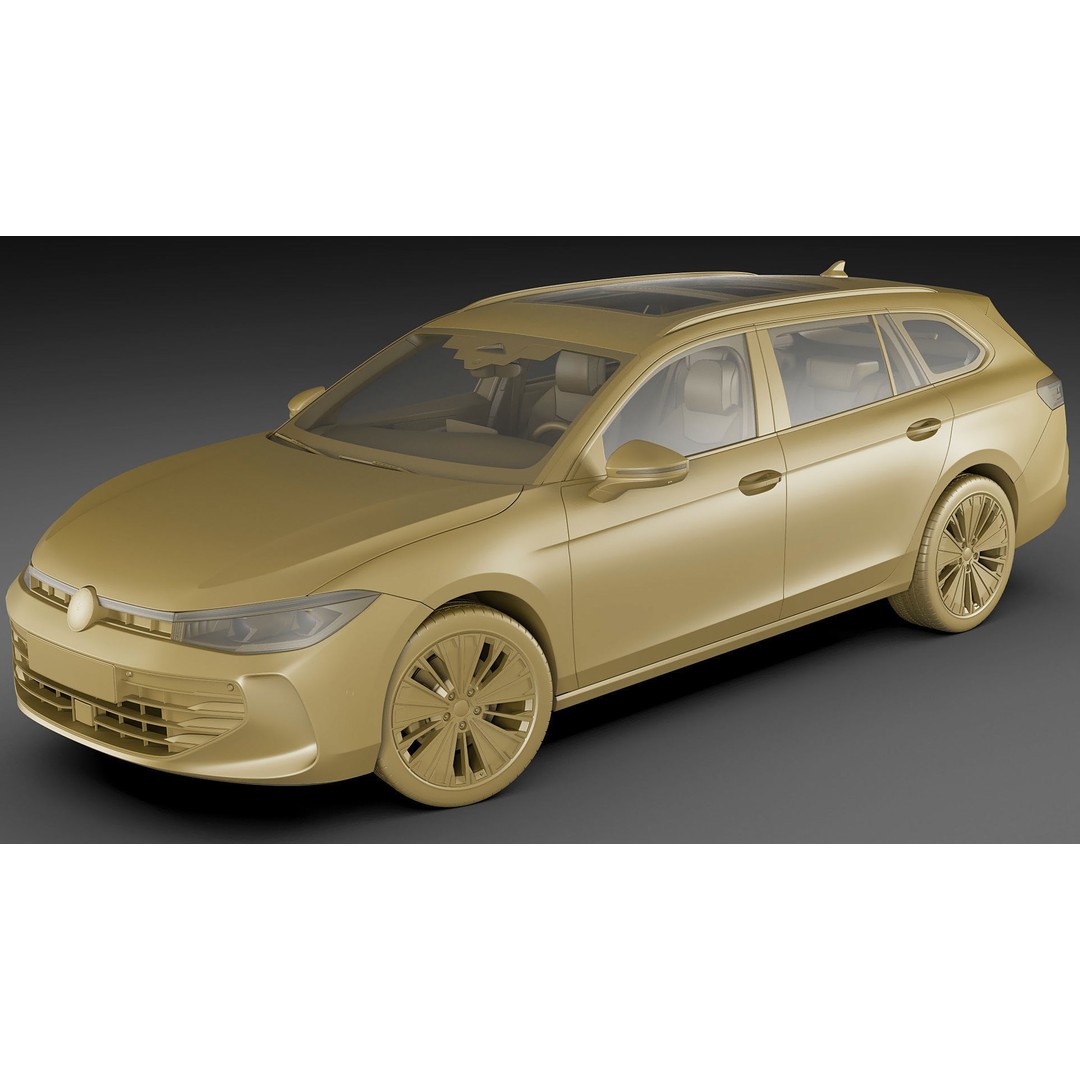 Volkswagen Passat Variant 2024 3D Model – Detailed Game-Ready Asset, FBX, OBJ - View 31