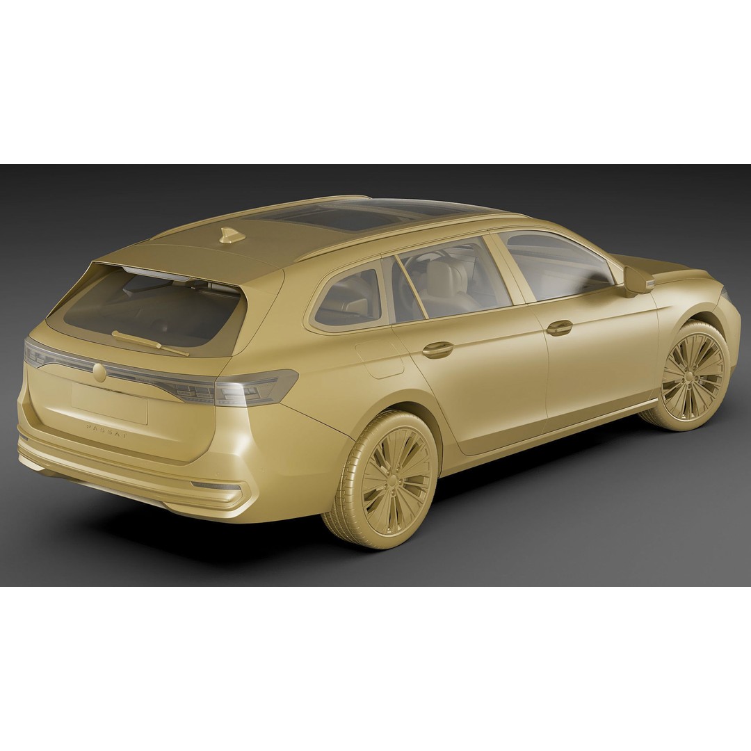 Volkswagen Passat Variant 2024 3D Model – Detailed Game-Ready Asset, FBX, OBJ - View 32
