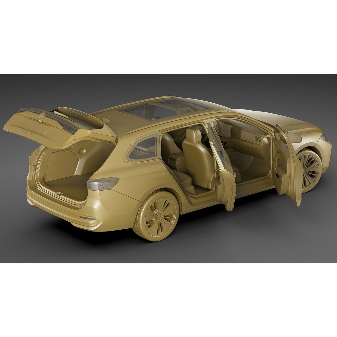Volkswagen Passat Variant 2024 3D Model – Detailed Game-Ready Asset, FBX, OBJ - View 37